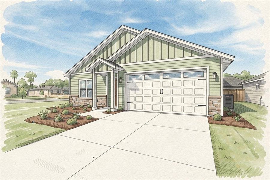 Exterior rendering of this home design in , Newberry, FL (Image 4).