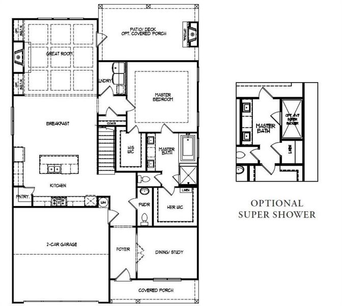 2D floor plan layout of this home in Hemingway, Flowery Branch, GA (Image 5).