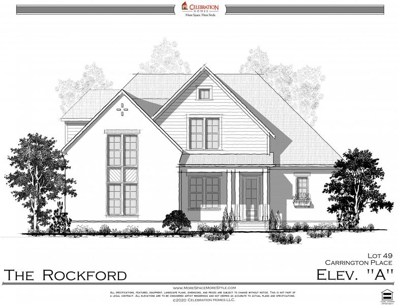 Representative rendering of the exterior for the Rockford by Celebration Homes (Image 1). Representative rendering of the exterior for the Rockford by Celebration Homes (Image 1).