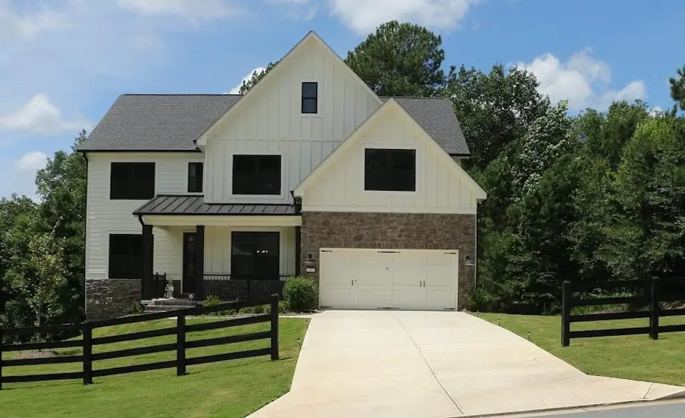 Front exterior of a new home in , Dallas, GA, highlighting curb appeal (Image 2). Front exterior of a new home in , Dallas, GA, highlighting curb appeal (Image 2).