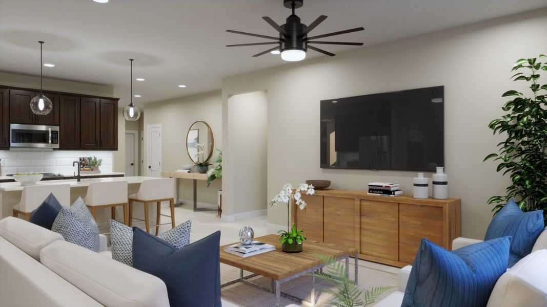 Representative furnished interior of a home built from the 4053 by Risewell Homes in Parkton Square, Kyle (Image 5).