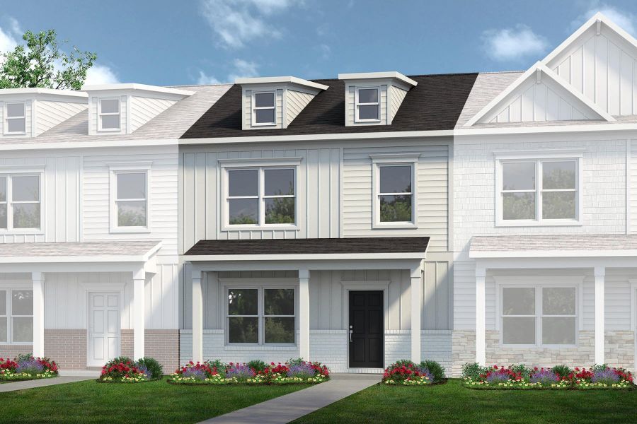 Front exterior of a new home in Wilson Meadows, Clarksville, TN, highlighting curb appeal (Image 1). Front exterior of a new home in Wilson Meadows, Clarksville, TN, highlighting curb appeal (Image 1).