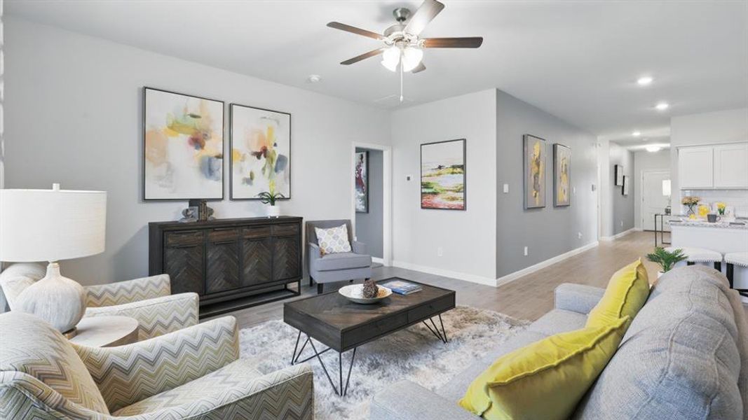 Furnished interior view inside a new home in Monarch at the Meadows, Denton (Image 26). Furnished interior view inside a new home in Monarch at the Meadows, Denton (Image 26).