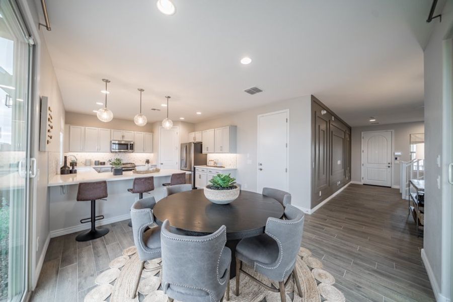 Furnished interior view inside a new home in Hawes Crossing, Mesa (Image 11). Furnished interior view inside a new home in Hawes Crossing, Mesa (Image 11).
