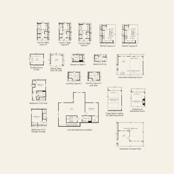 2D floor plan layout for the Mystique by Del Webb in Del Webb Austin at Lost Pines, Bastrop, TX (Image 4). 2D floor plan layout for the Mystique by Del Webb in Del Webb Austin at Lost Pines, Bastrop, TX (Image 4).