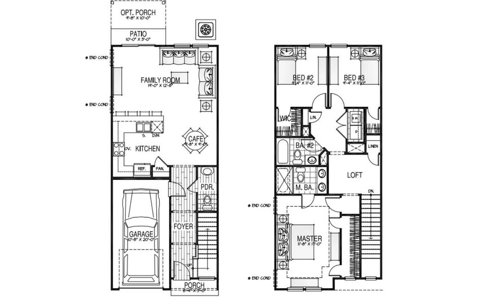 2D floor plan layout of this home in Windward Townes, Goose Creek, SC (Image 3).