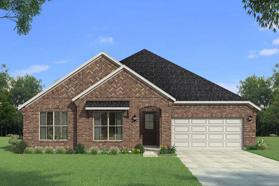 Representative exterior photo of a completed home built from the Seville II by Mattamy Homes in Sutton Fields, Celina, TX (Image 2). Representative exterior photo of a completed home built from the Seville II by Mattamy Homes in Sutton Fields, Celina, TX (Image 2).