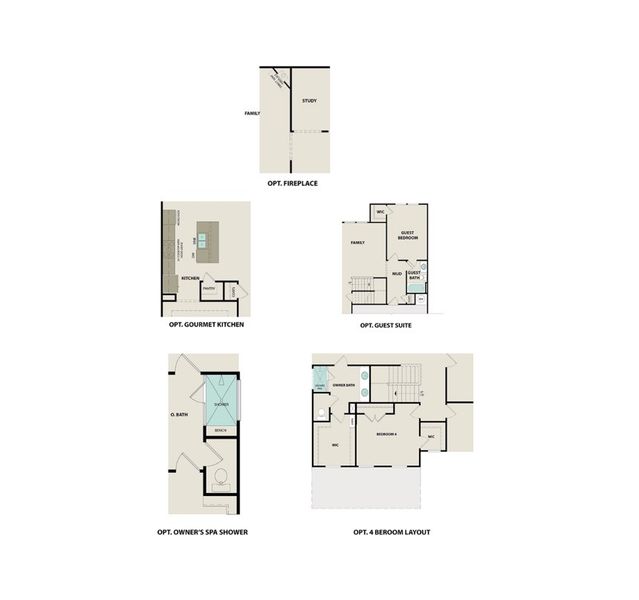 2D floor plan layout for the The Willow C by Davidson Homes LLC in Woods Crossing, Gallatin, TN (Image 4).