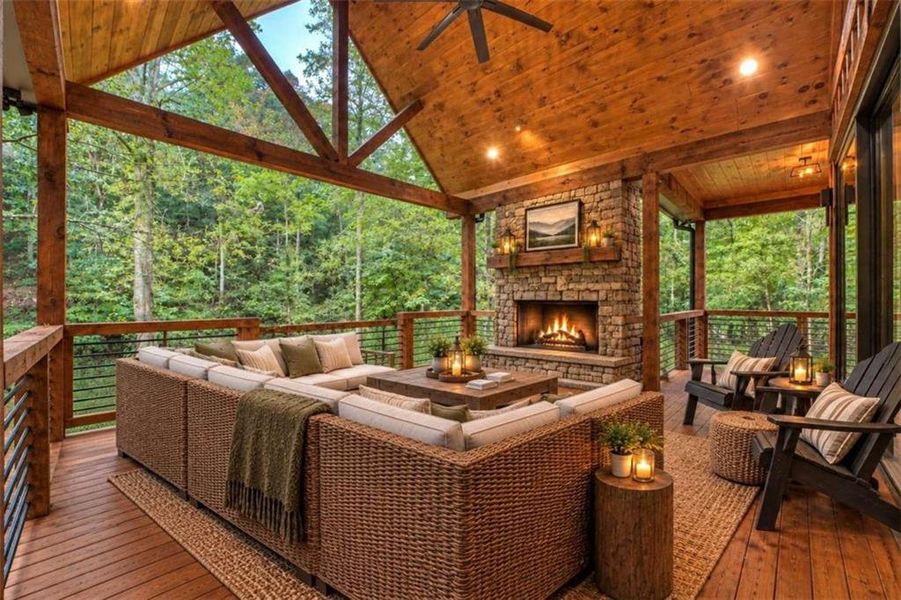 Exterior details and patio area of a home in , Ellijay (Image 3).