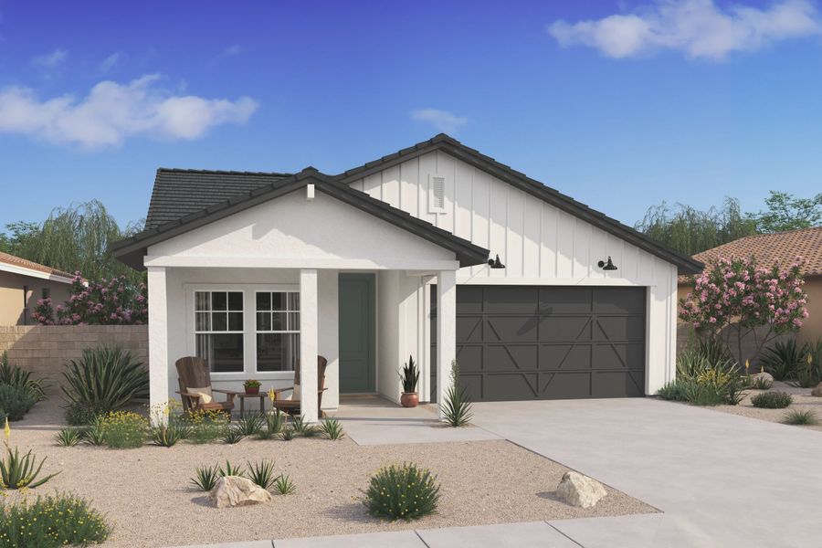 Representative exterior photo of a completed home built from the Clyde by K. Hovnanian® Homes in Laveen Springs, Laveen, AZ (Image 26). Representative exterior photo of a completed home built from the Clyde by K. Hovnanian® Homes in Laveen Springs, Laveen, AZ (Image 26).