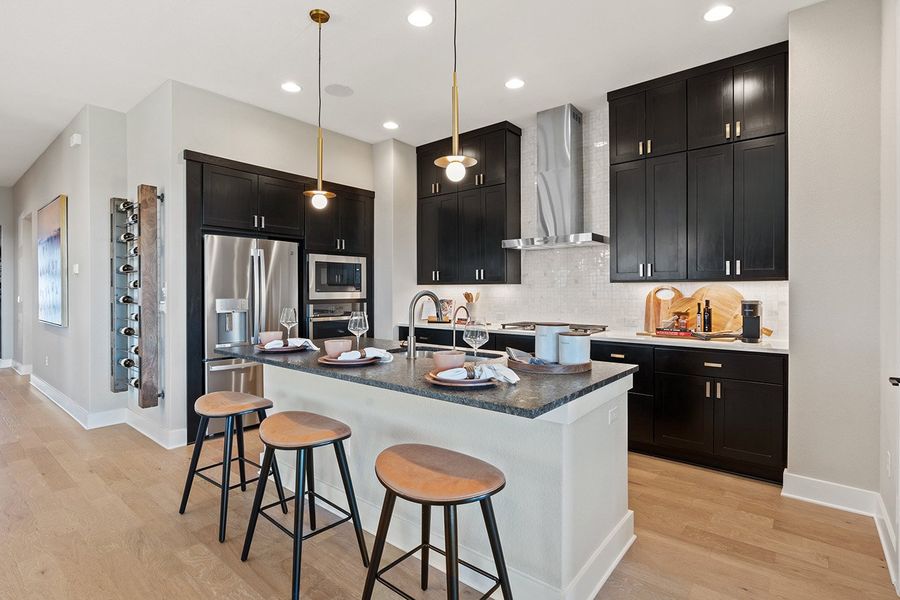 Furnished interior view inside a new home in Park Collection at Lariat, Liberty Hill (Image 16). Furnished interior view inside a new home in Park Collection at Lariat, Liberty Hill (Image 16).