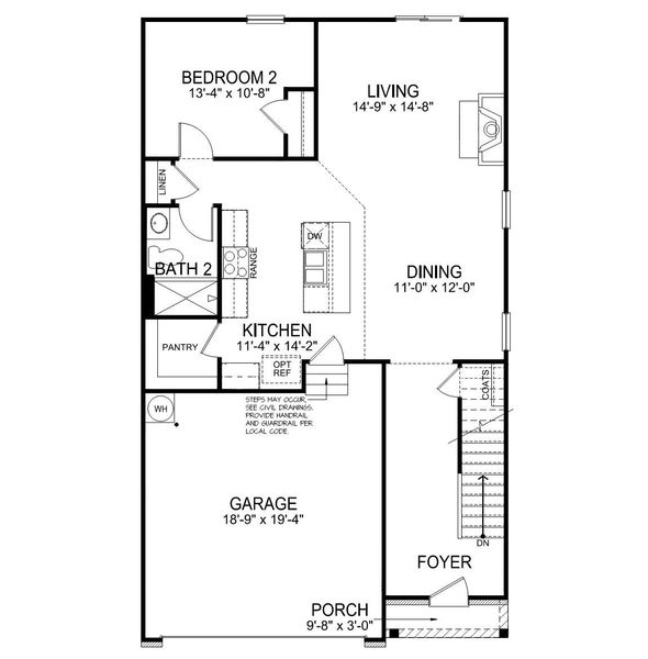 2D floor plan layout for the Robie by D.R. Horton in Rocky River Ridge, Anderson, SC (Image 3). 2D floor plan layout for the Robie by D.R. Horton in Rocky River Ridge, Anderson, SC (Image 3).