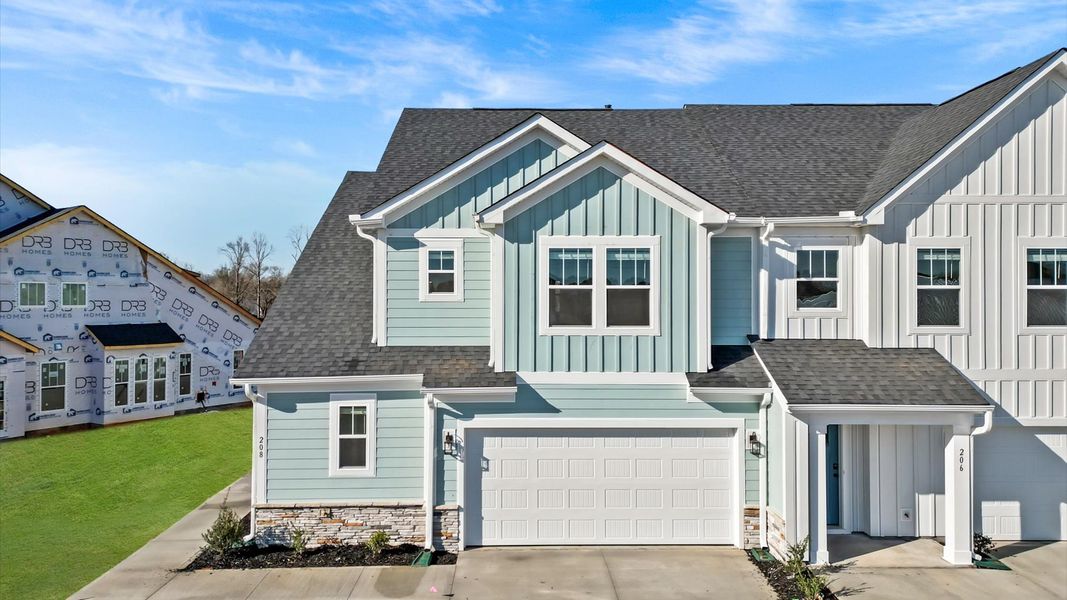 Representative exterior photo of a completed home built from the Lakehurst by DRB Homes in Village at Midway, Anderson, SC (Image 22).