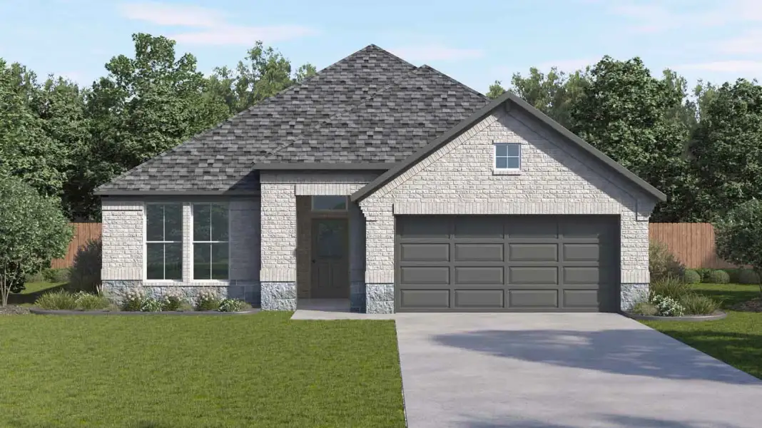 Representative exterior photo of a completed home built from the Fannin by D.R. Horton in Lago Mar 60' Homesites, Texas City, TX (Image 18).