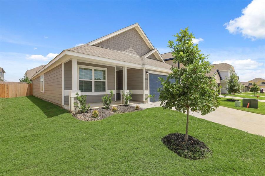 Front exterior of a new home in Sycamore Landing, Fort Worth, TX, highlighting curb appeal (Image 1).