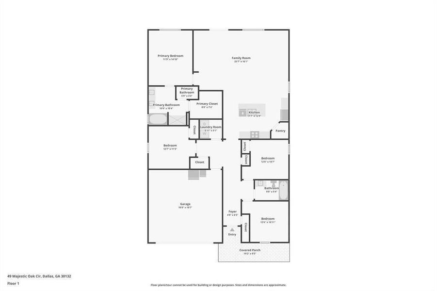 2D floor plan layout of this home in Lost Creek, Dallas, GA (Image 5).