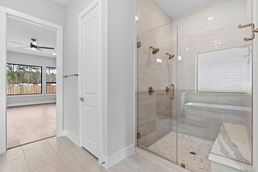 primary bathroom with enlarged double shower