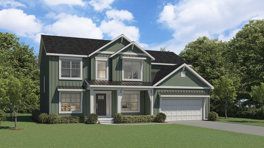 Representative exterior photo of a completed home built from the The Cambridge by Forbes Capretto Homes in Cannon Woods, Clarence, NY (Image 18).