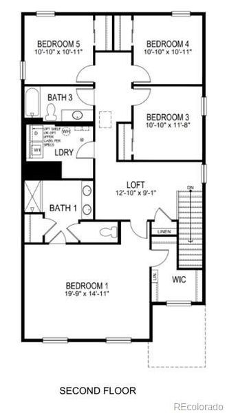 2D floor plan layout of this home in Prairie Song, Windsor, CO (Image 3).