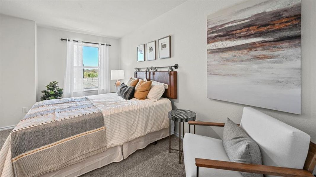 Bedroom with carpet flooring