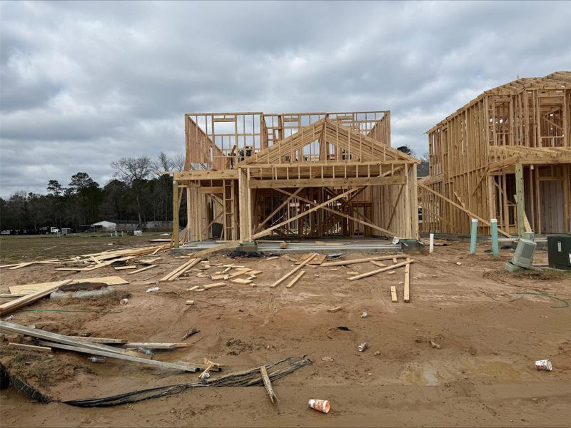 In-progress construction of a new home in The Lakes at Black Oak Villas, Magnolia, TX (Image 19).