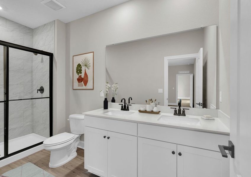Get ready for your day in the master bathroom