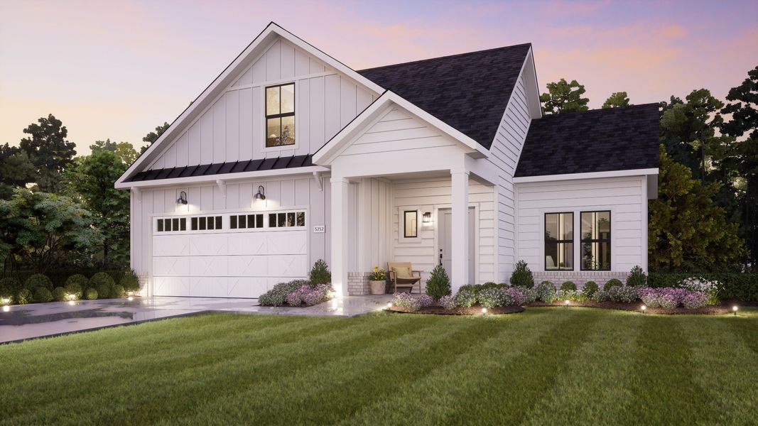 Representative exterior photo of a completed home built from the Palazzo by Epcon Communities in The Courtyards at Redbud Lane, Holly Springs, GA (Image 21).