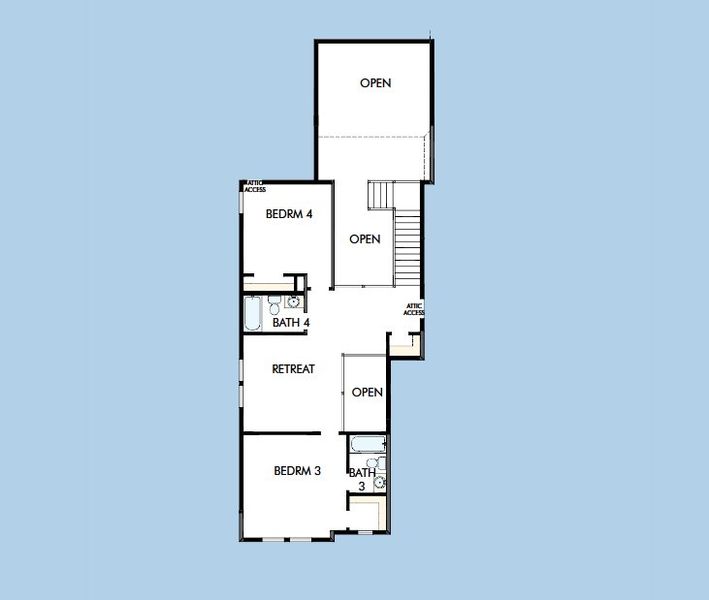 2D floor plan layout for the The Peony by David Weekley Homes in Mustang Lakes, Celina, TX (Image 3).