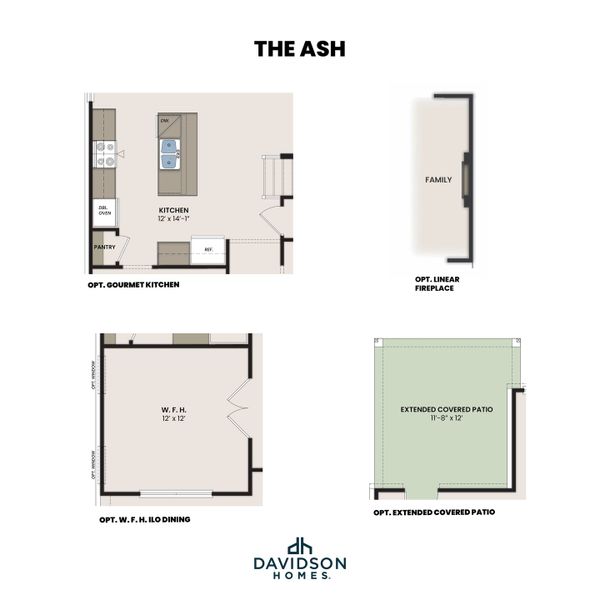 2D floor plan layout for the The Ash M by Davidson Homes LLC in Parks at Foster Crossing, Anna, TX (Image 4).
