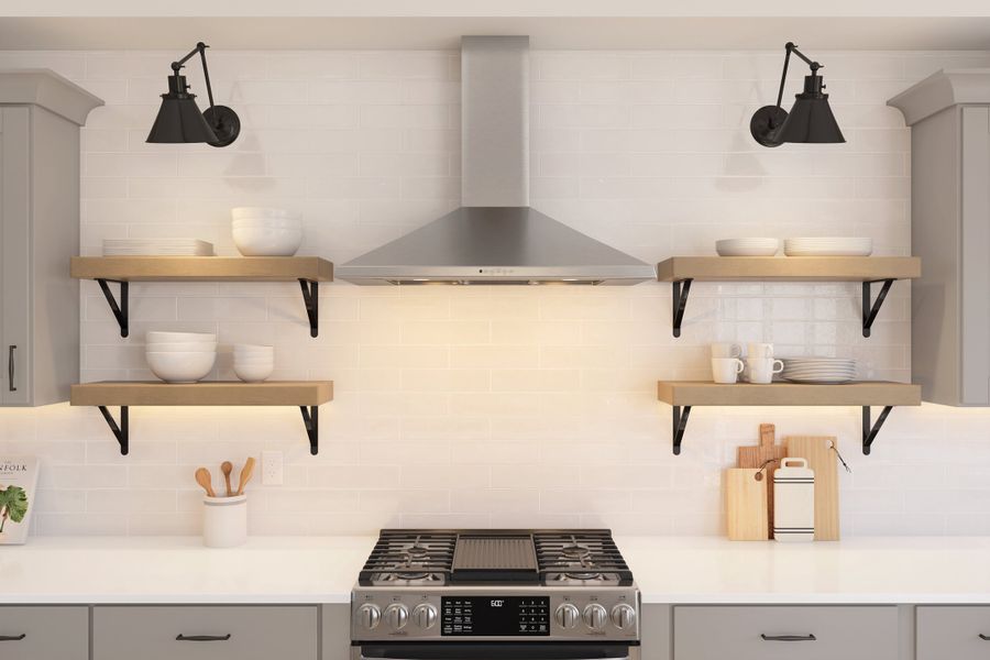 Kitchen with floating shelves Kitchen with floating shelves