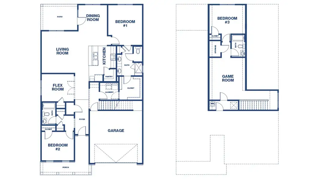 2D floor plan layout of this home in Oak Ridge Meadows - Active Adult, Locust Grove, GA (Image 4). 2D floor plan layout of this home in Oak Ridge Meadows - Active Adult, Locust Grove, GA (Image 4).