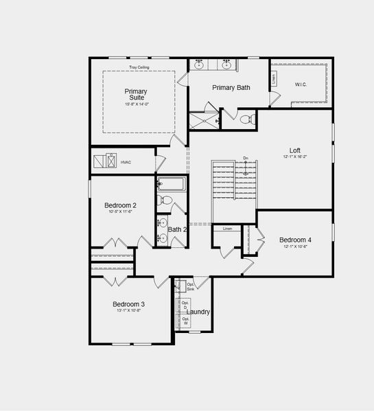 2D floor plan layout for the Summit by Taylor Morrison in Weatherfield, Buford, GA (Image 4).