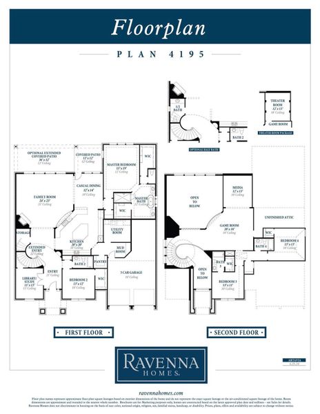 2D floor plan layout of this home in Artavia 70′, Conroe, TX (Image 5).