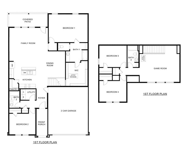 2D floor plan layout of this home in Windrose, Pilot Point, TX (Image 2). 2D floor plan layout of this home in Windrose, Pilot Point, TX (Image 2).