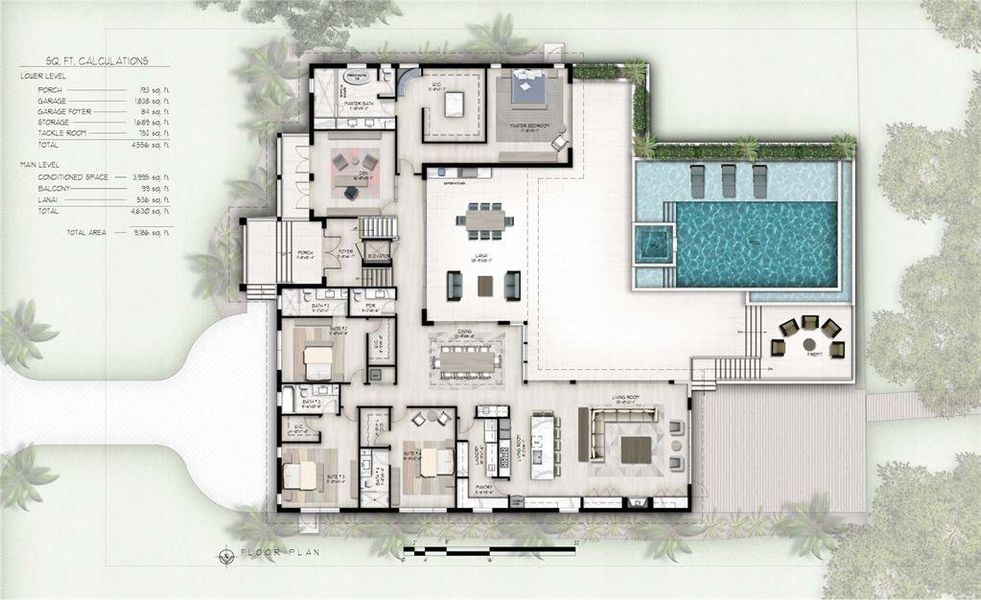2D floor plan layout of this home in , Boca Grande, FL (Image 6).