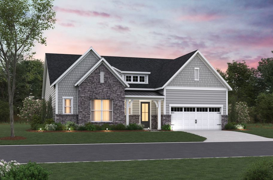 Representative exterior photo of a completed home built from the Hatteras by Beazer Homes in Stonewood Estates, Durham, NC (Image 15).