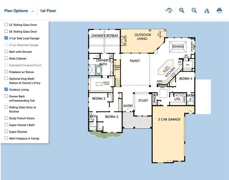 Floor plan with extended covered patio option