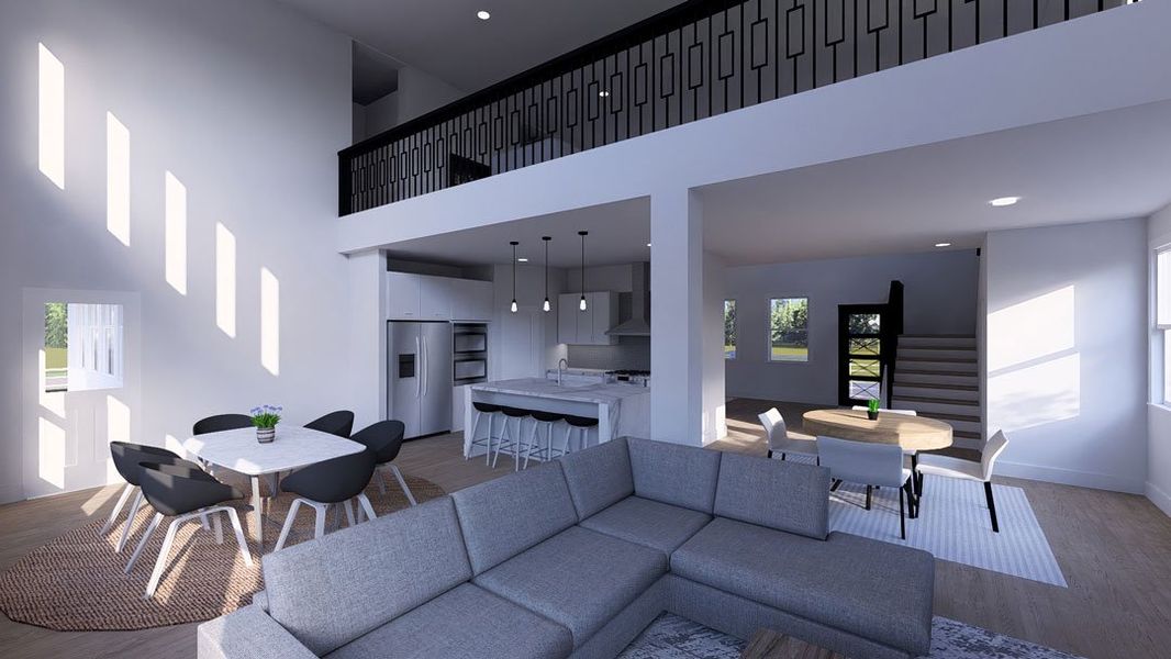 Representative furnished interior of a home built from the Aspen 3400 SH by Saratoga Homes in Townsen Landing, Humble (Image 5).