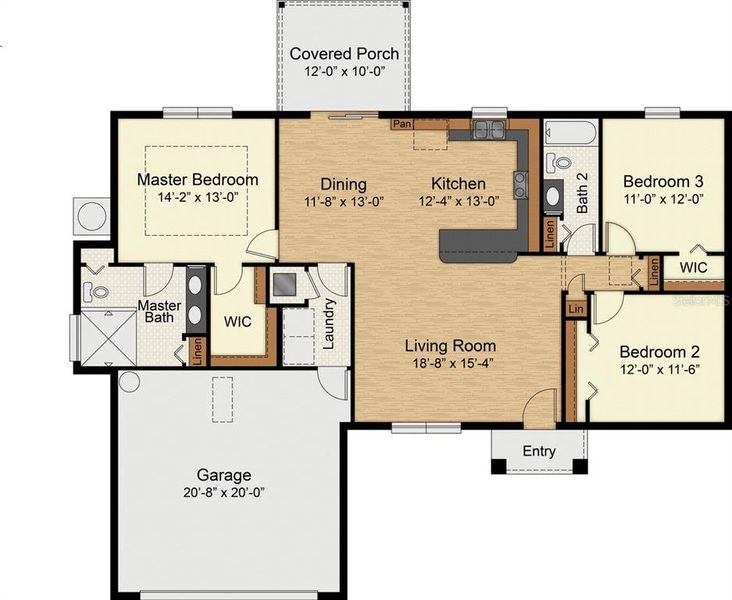 2D floor plan layout of this home in , Dunnellon, FL (Image 5).
