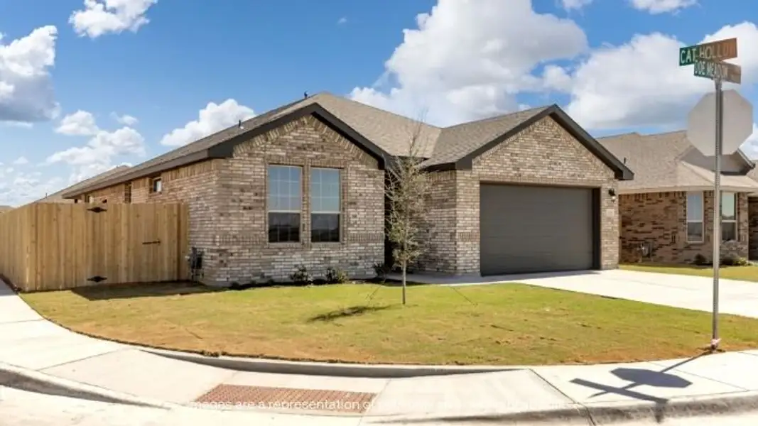 Front exterior of a new home in Homestead at Parks Bell Ranch, Odessa, TX, highlighting curb appeal (Image 4).