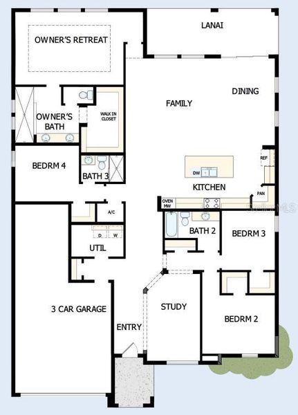 2D floor plan layout of this home in Coasterra, Palmetto, FL (Image 2).