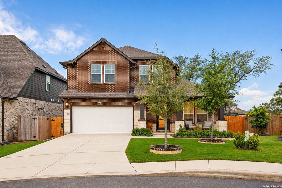 Front exterior of a new home in Davis Ranch 50', San Antonio, TX, highlighting curb appeal (Image 24).