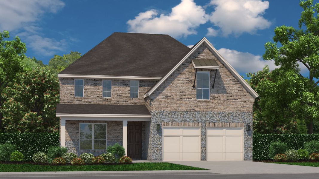 Plan 1148 Elevation D with Stone