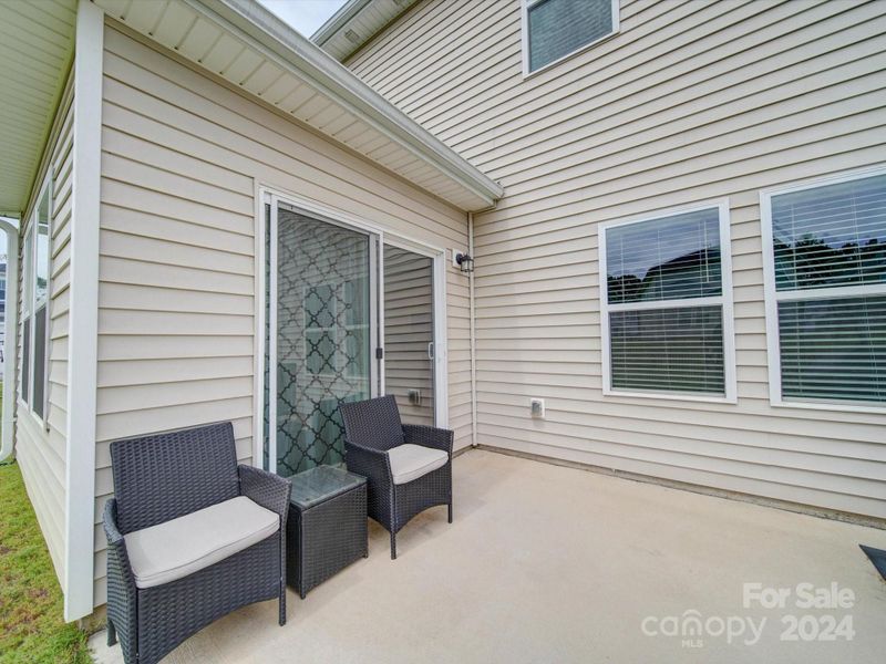 PATIO and SLIDING GLASS DOOR with SLIDING SCREEN DOOR.