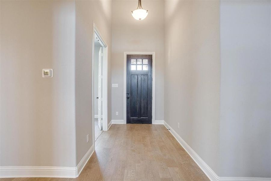 Foyer featuring light hardwood / wood-style flooring