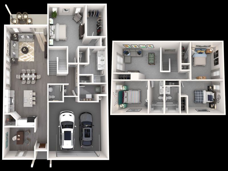 2D floor plan layout for the Manchester by Meritage Homes in Briarcreek - Legacy Series, Cane Ridge, TN (Image 4).