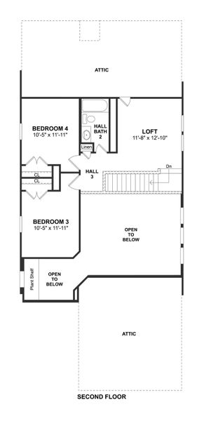 2D floor plan layout for the Rochester by K. Hovnanian® Homes in The Landing, New Caney, TX (Image 4).