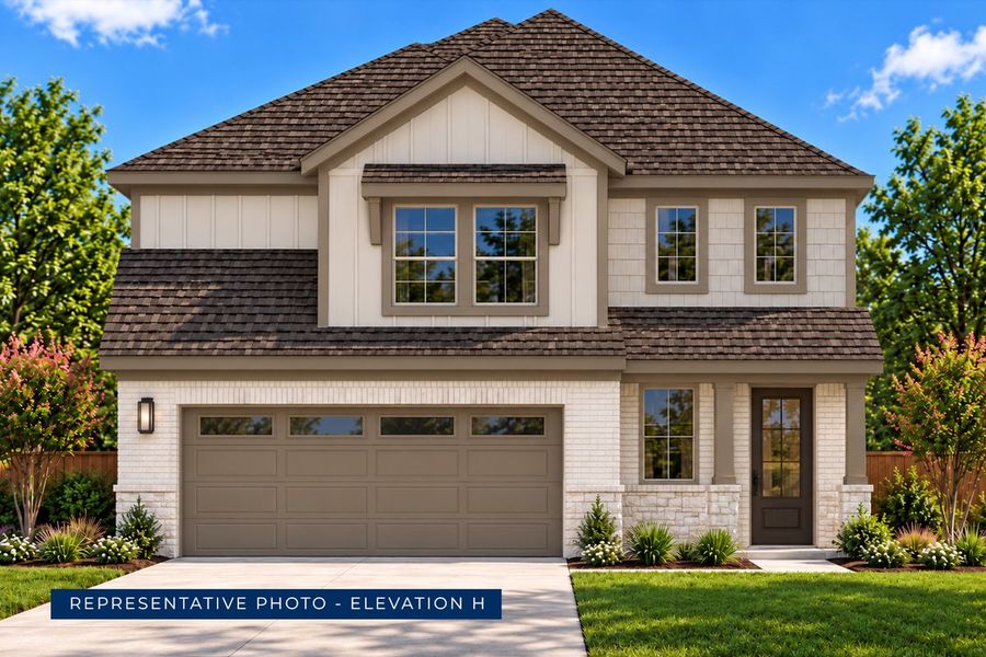 Representative exterior photo of a completed home built from the Washington F by First Texas Homes in Oaklawn, Van Alstyne, TX (Image 11). Representative exterior photo of a completed home built from the Washington F by First Texas Homes in Oaklawn, Van Alstyne, TX (Image 11).