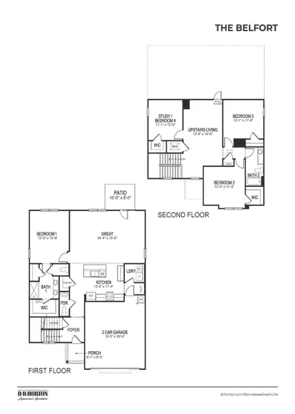 2D floor plan layout of this home in Woodbridge Glen Single Family, Lebanon, TN (Image 3). 2D floor plan layout of this home in Woodbridge Glen Single Family, Lebanon, TN (Image 3).