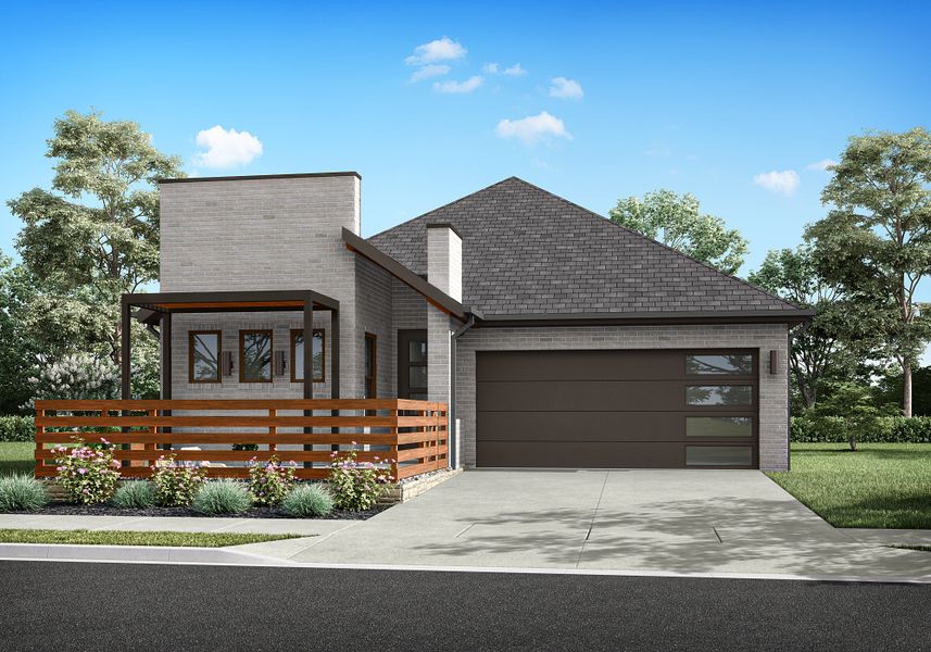 Representative exterior photo of a completed home built from the Sequoia II by Grenadier Homes in Willow Grove, Melissa, TX (Image 1). Representative exterior photo of a completed home built from the Sequoia II by Grenadier Homes in Willow Grove, Melissa, TX (Image 1).